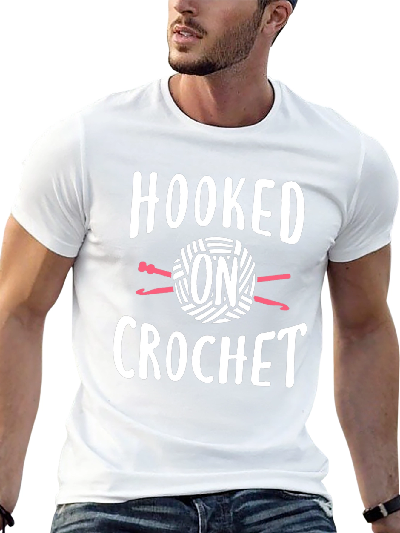 Hooked on Crochet Graphic Tee - Black Cotton