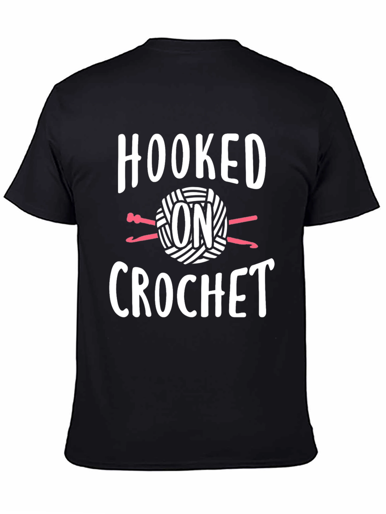 Hooked on Crochet Graphic Tee - Black Cotton