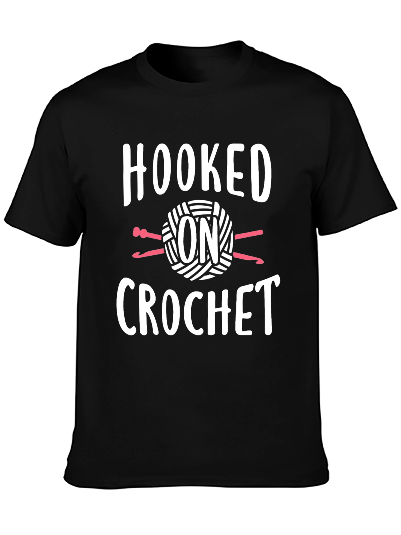 Hooked on Crochet Graphic Tee - Black Cotton