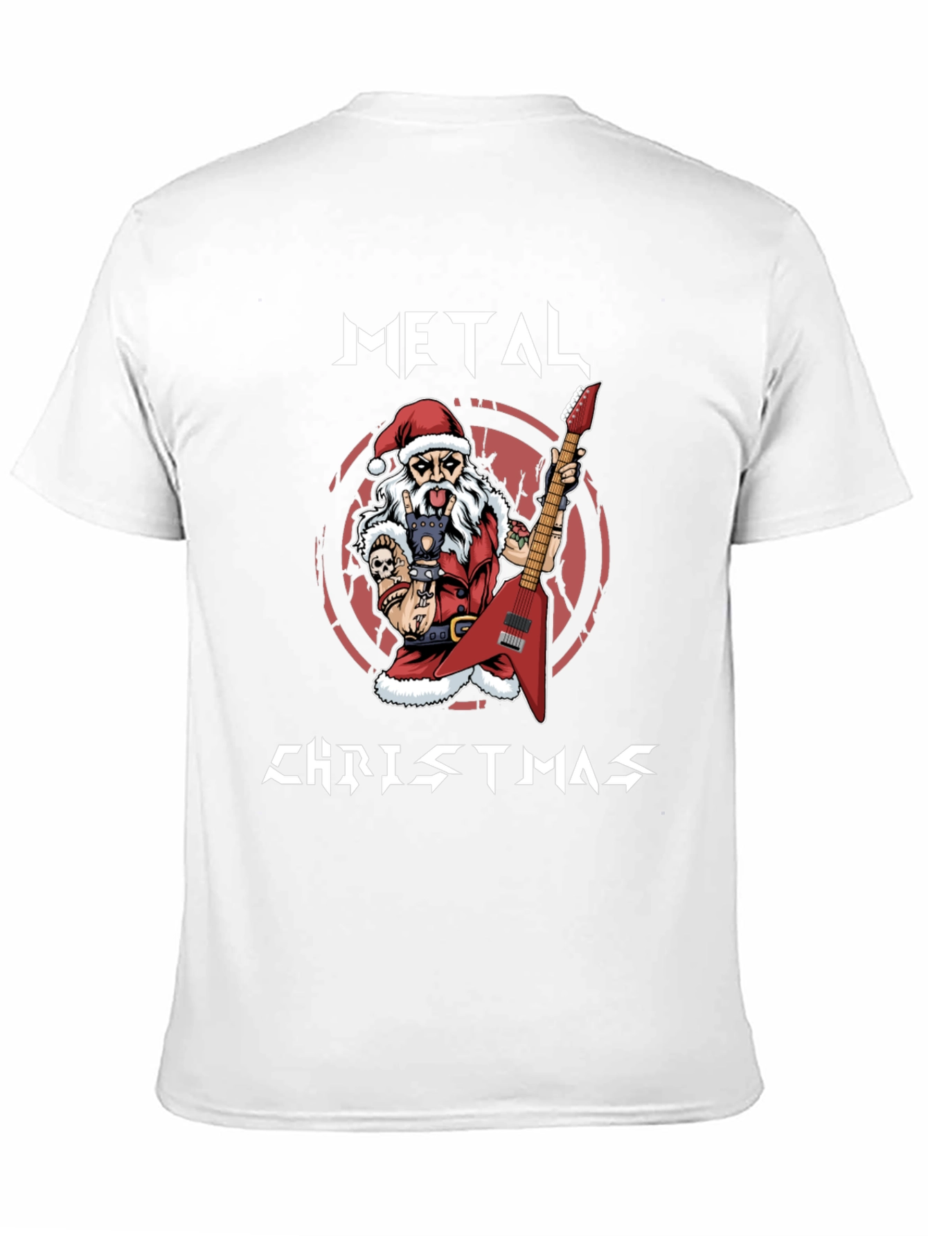 Metal Christmas Santa Graphic T-Shirt