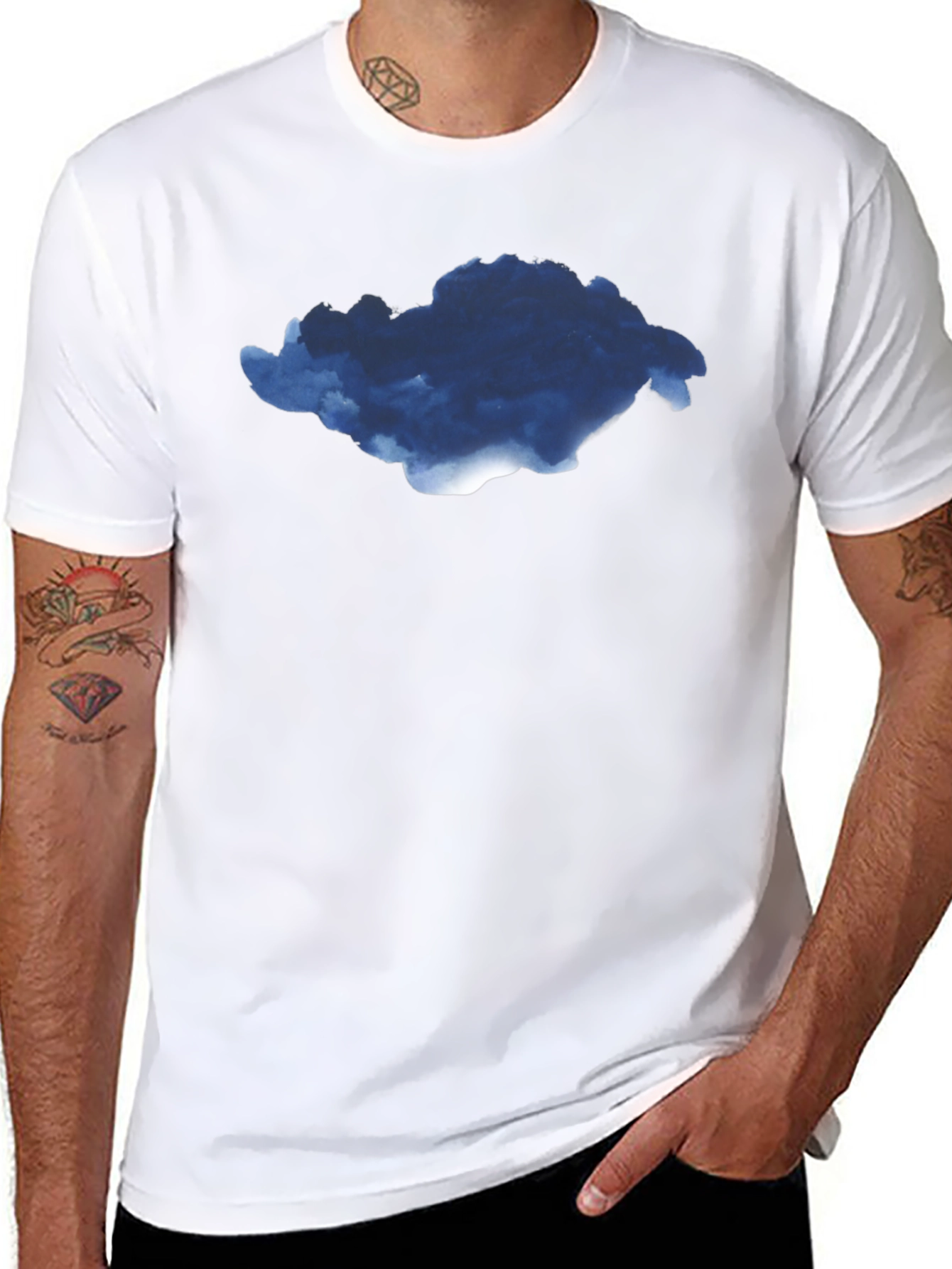Cloud Graphic Black T-Shirt for Men