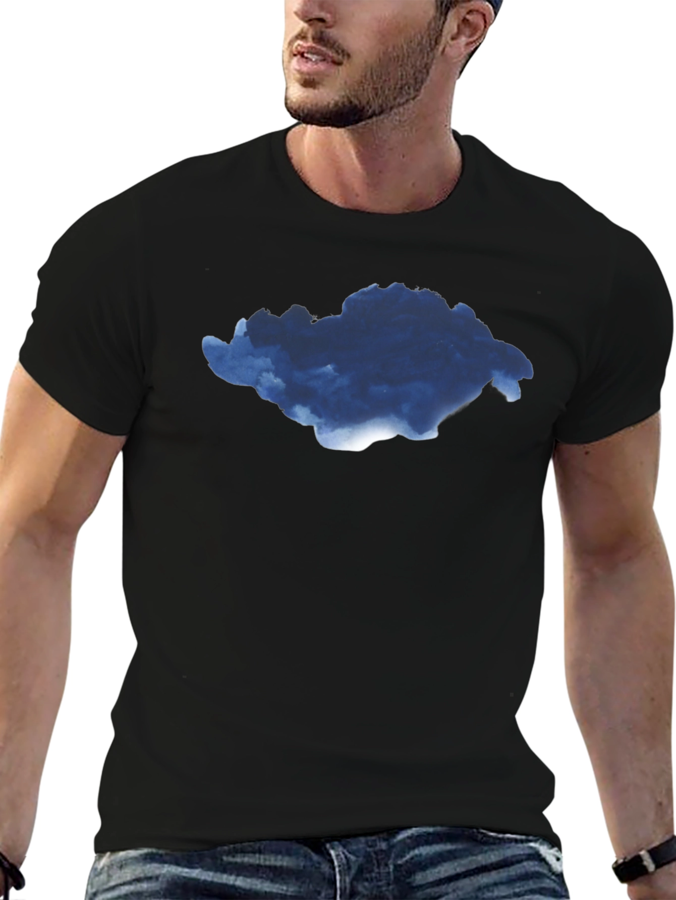 Cloud Graphic Black T-Shirt for Men