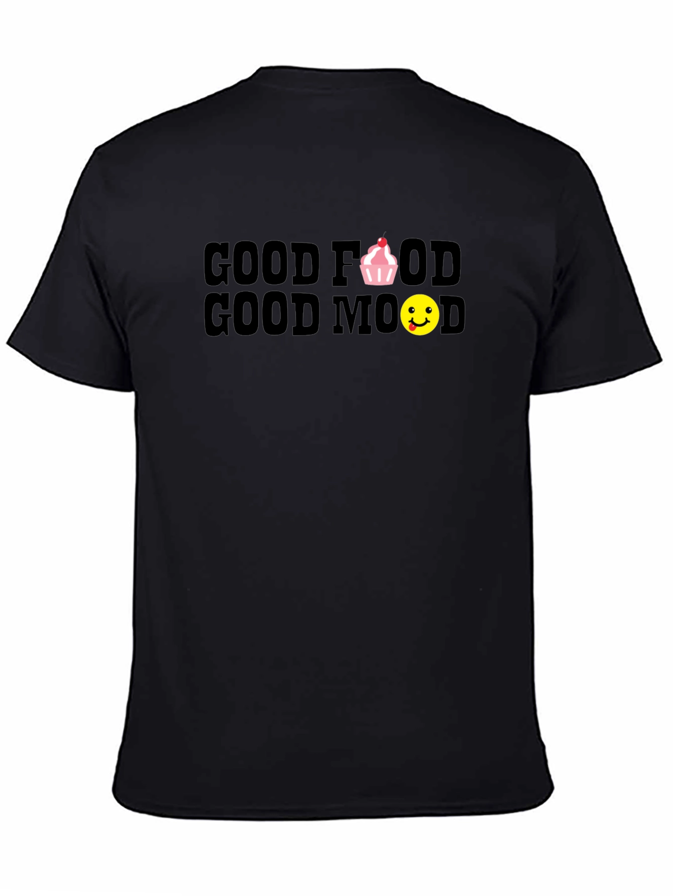 Good Food Good Mood Black T-Shirt