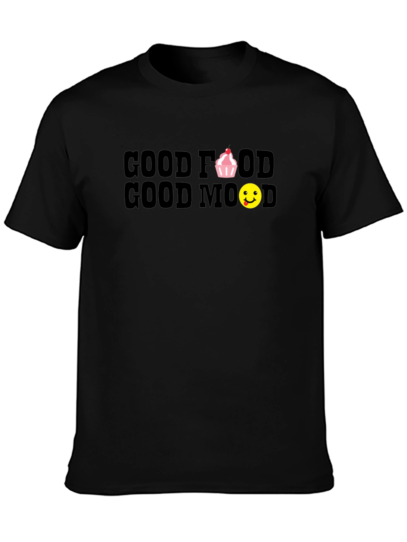 Good Food Good Mood Black T-Shirt