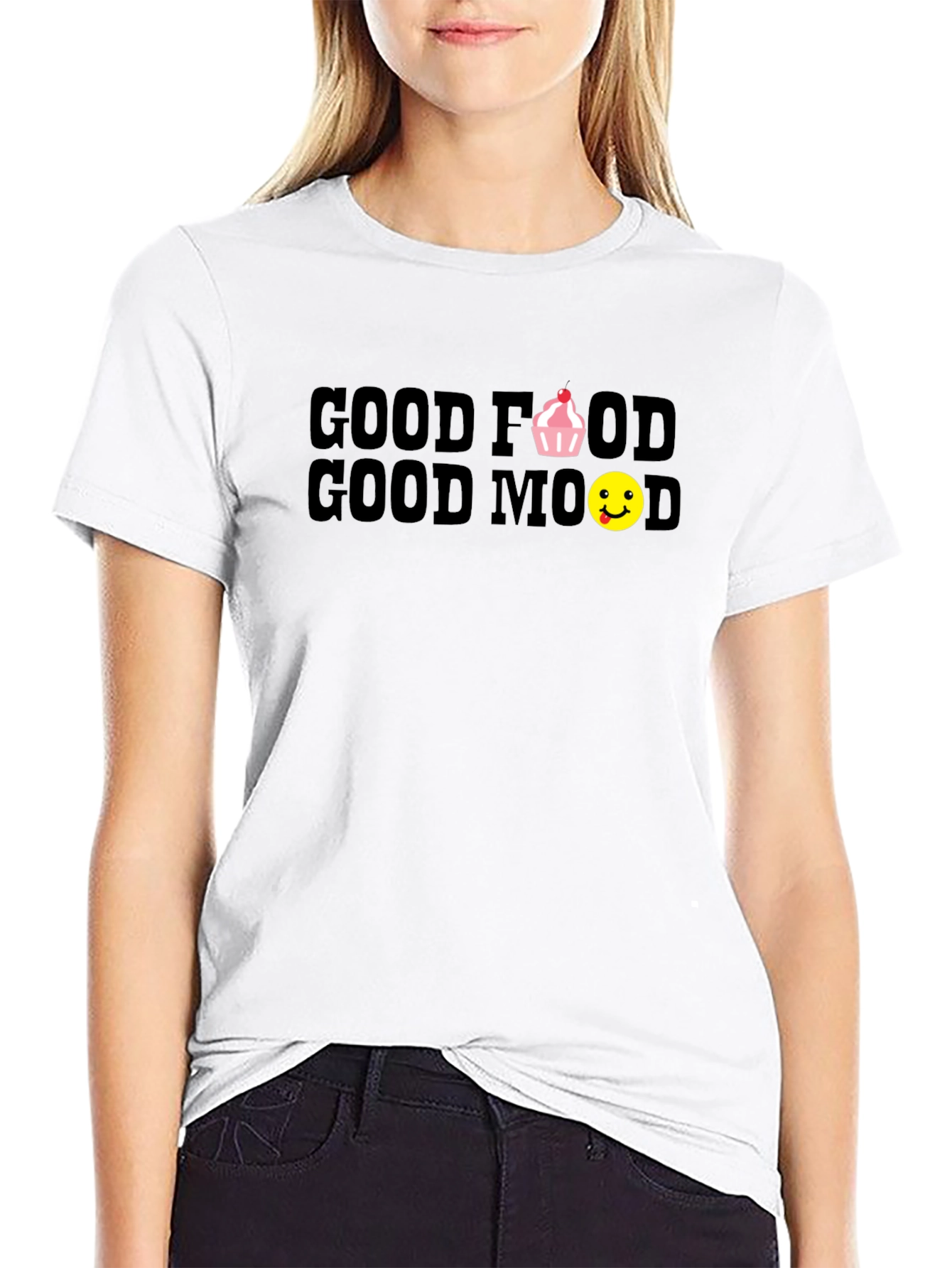 Good Food Good Mood Black T-Shirt