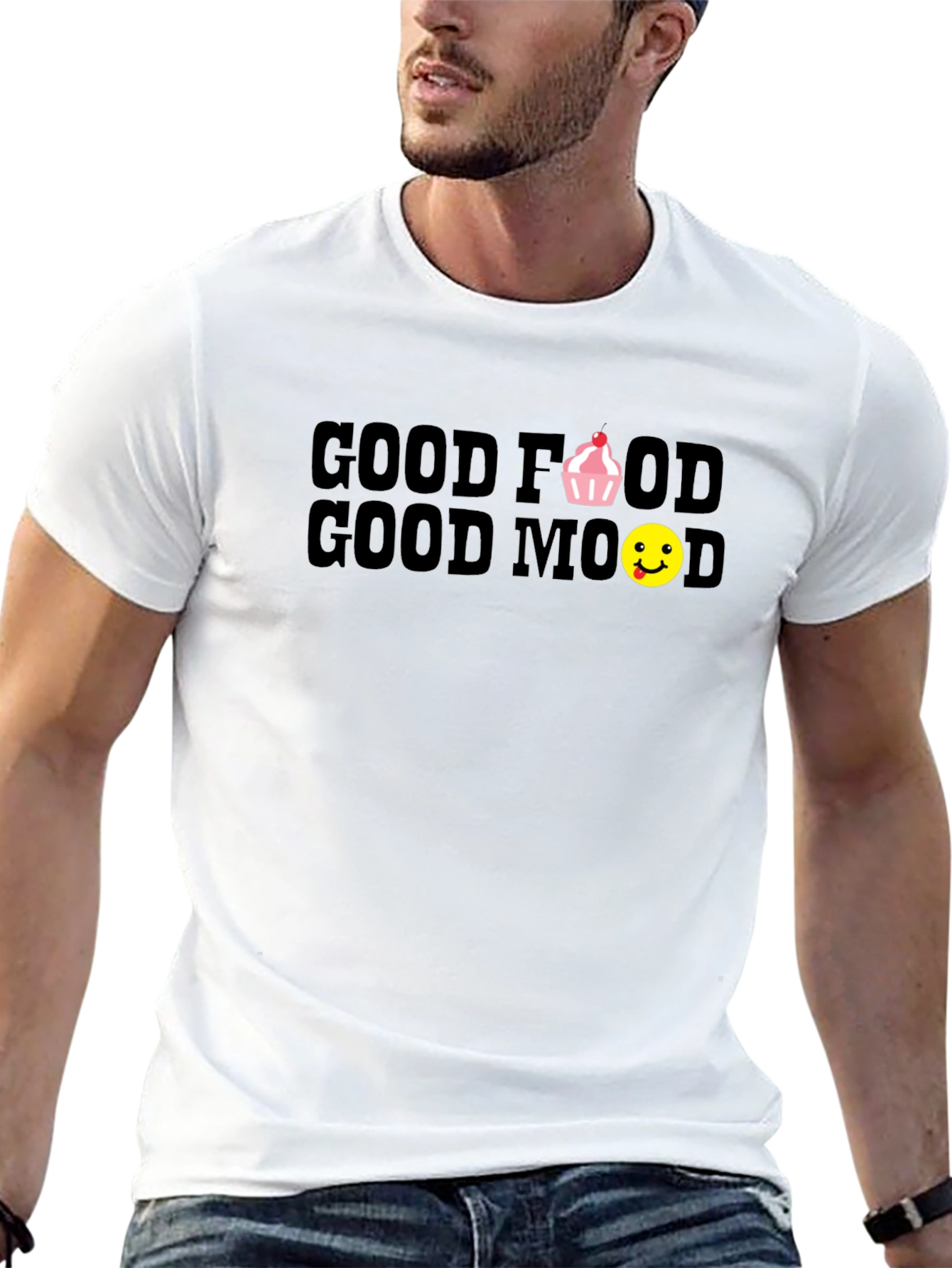 Good Food Good Mood Black T-Shirt