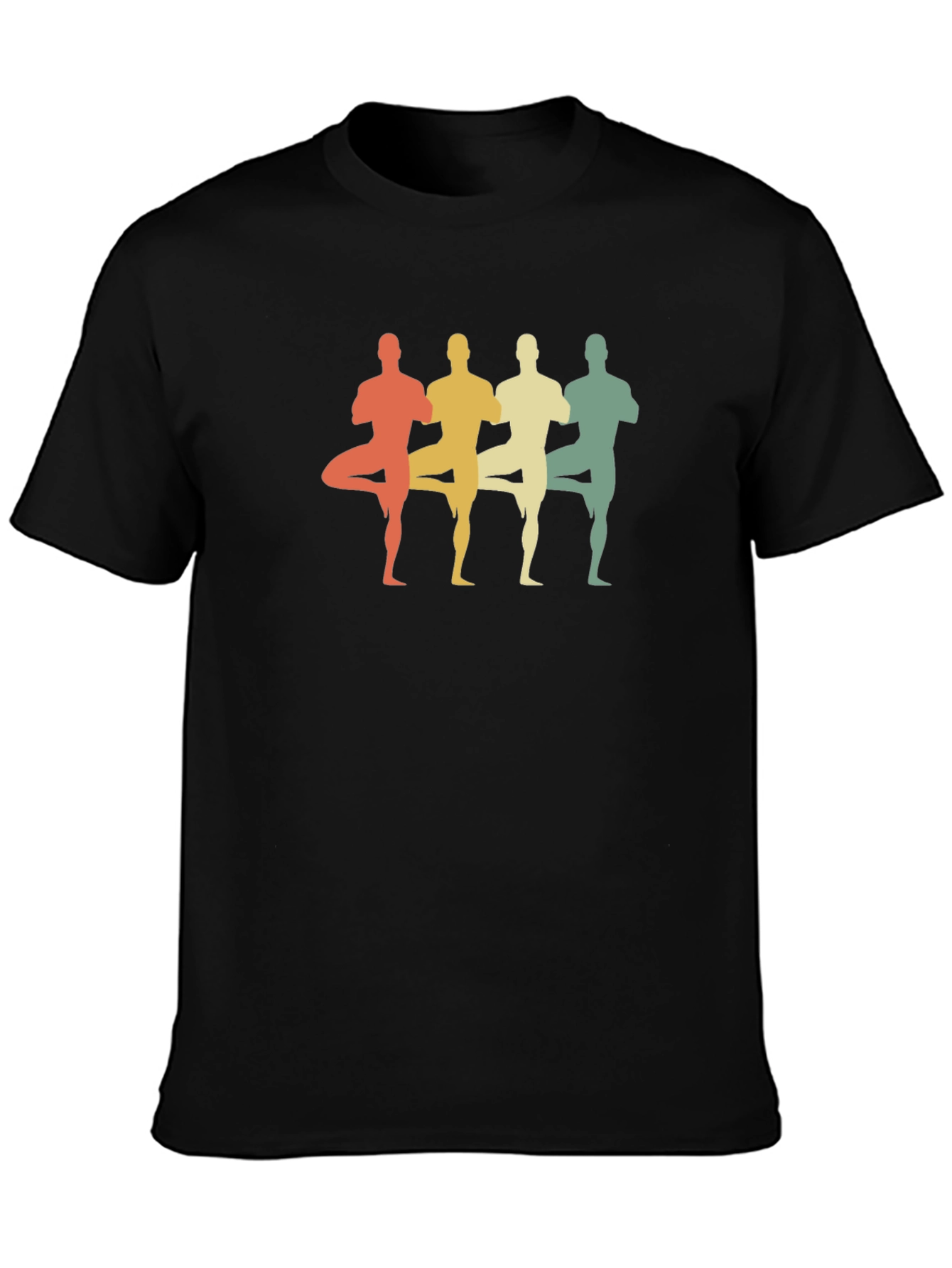 Yoga Pose Silhouette T-Shirt - Black