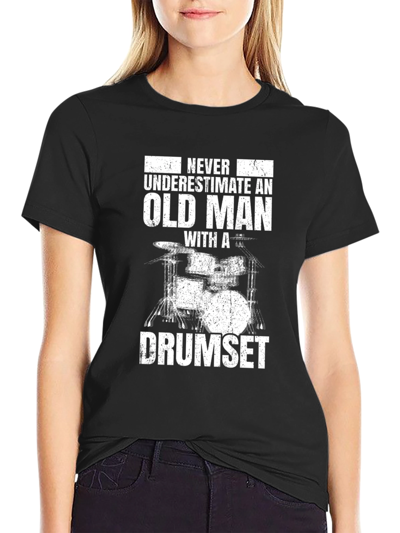 Old Man Drumset T-Shirt - Funny Musician Gift