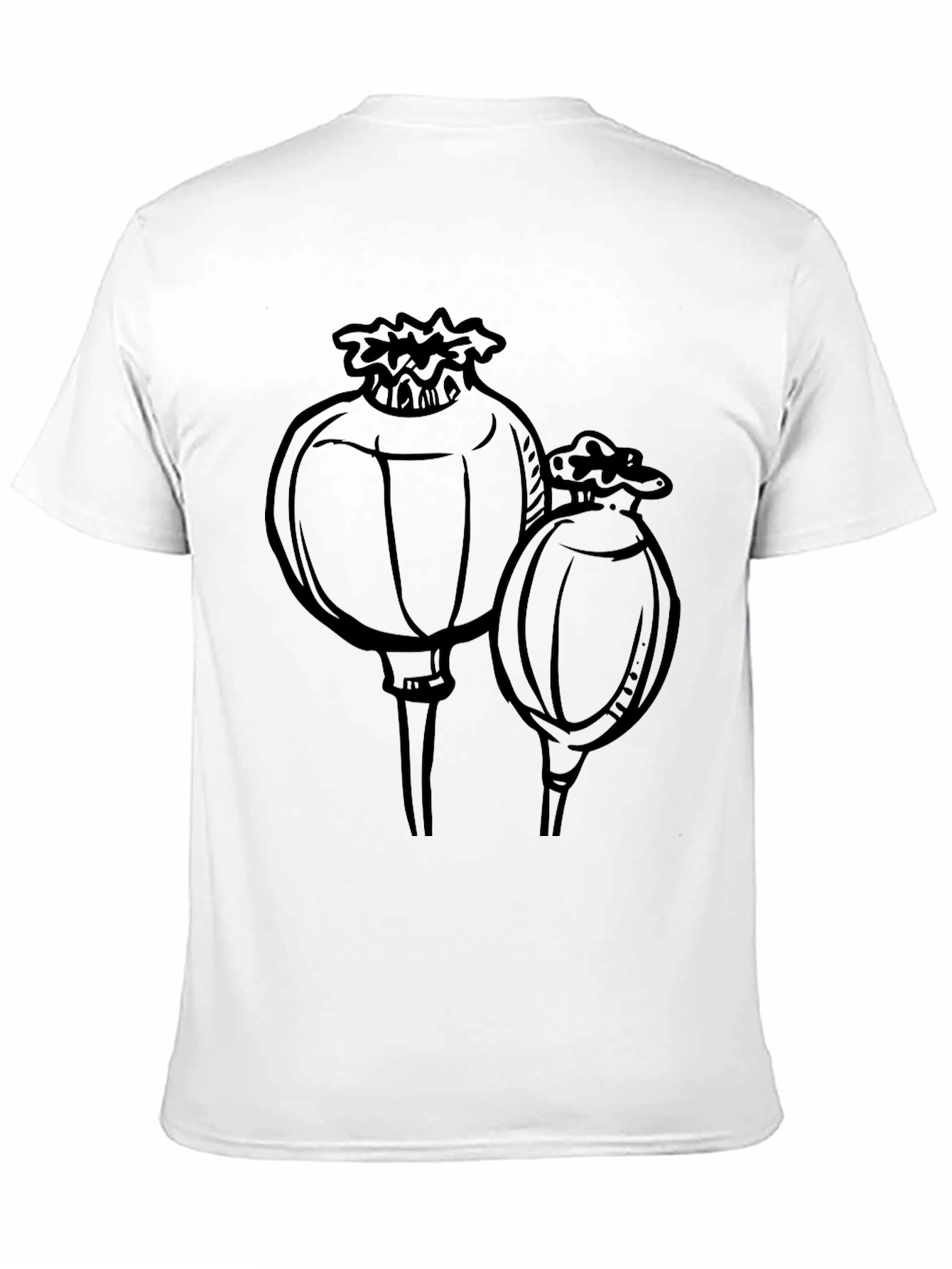 Poppy Seed Head Graphic T-Shirt - Black