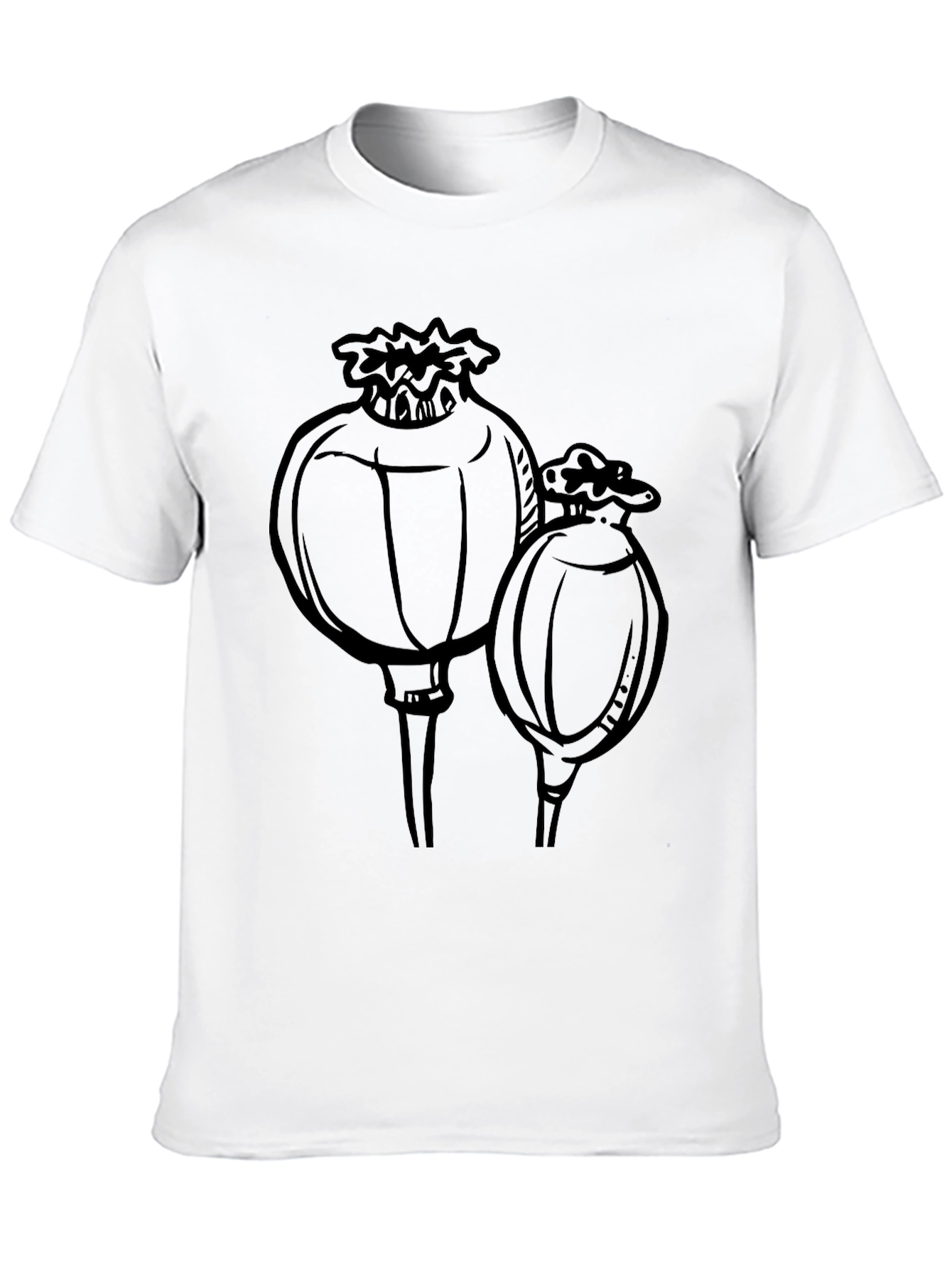 Poppy Seed Head Graphic T-Shirt - Black