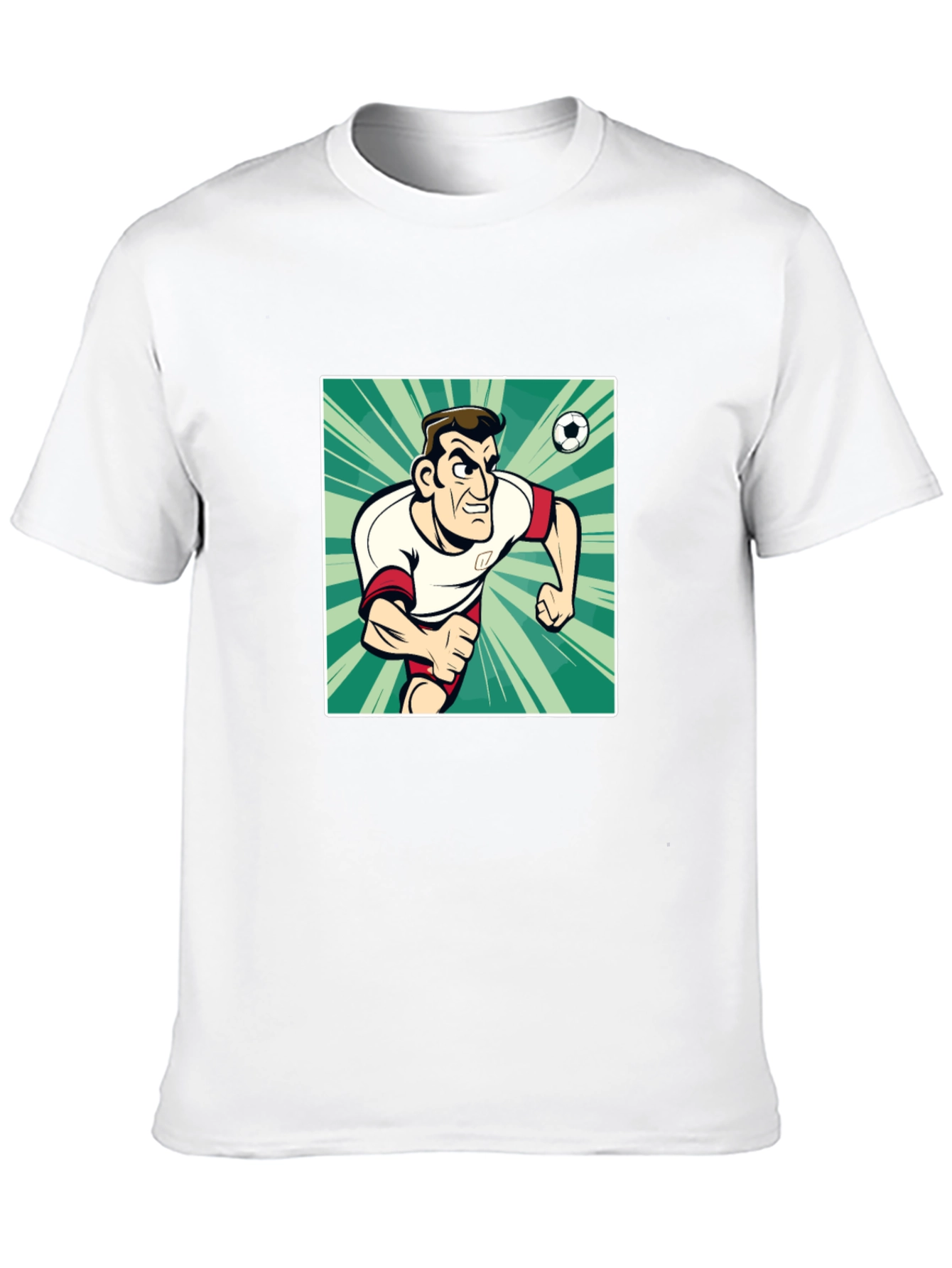 Cartoon Soccer Player Black T-Shirt