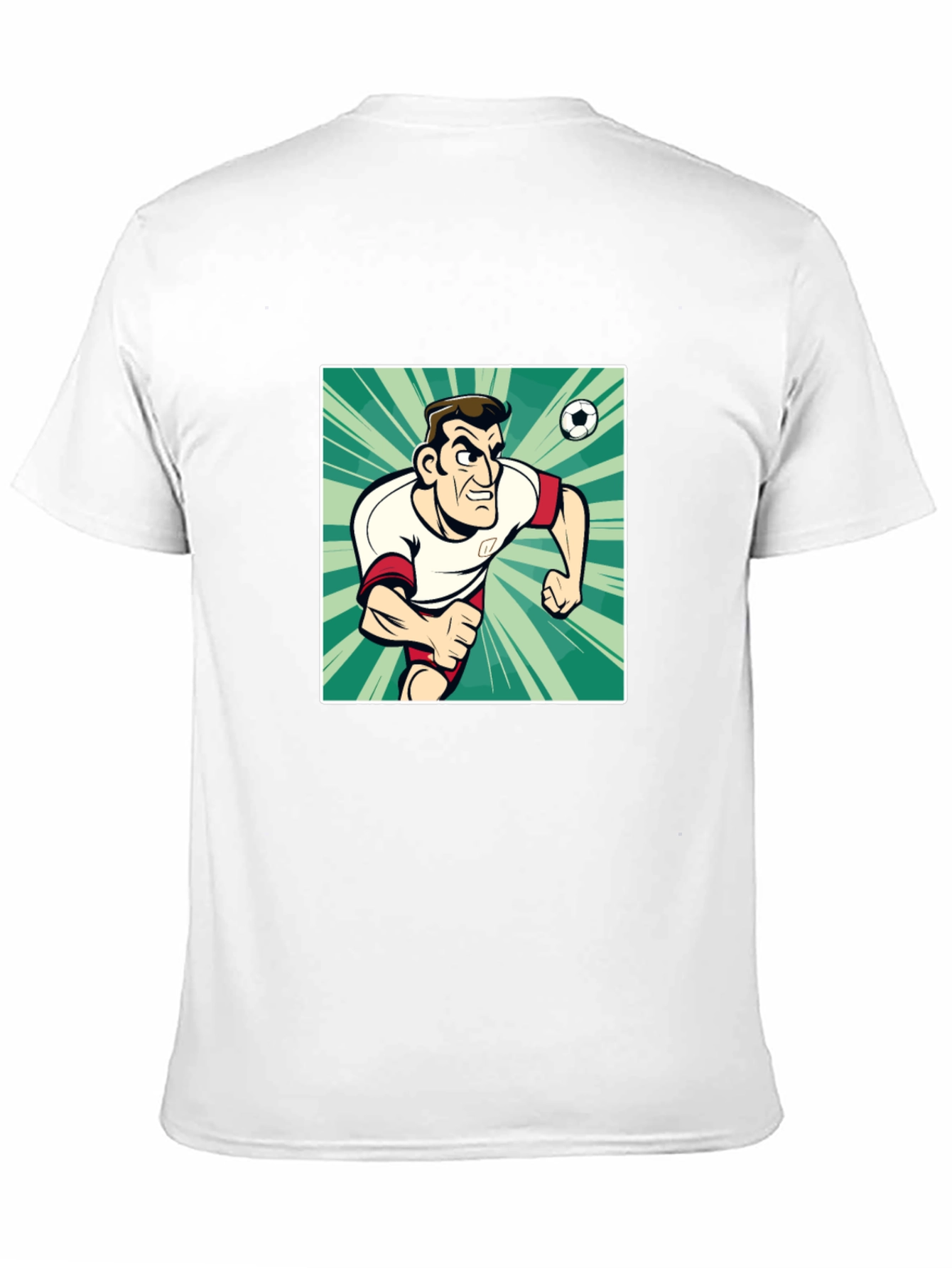 Cartoon Soccer Player Black T-Shirt