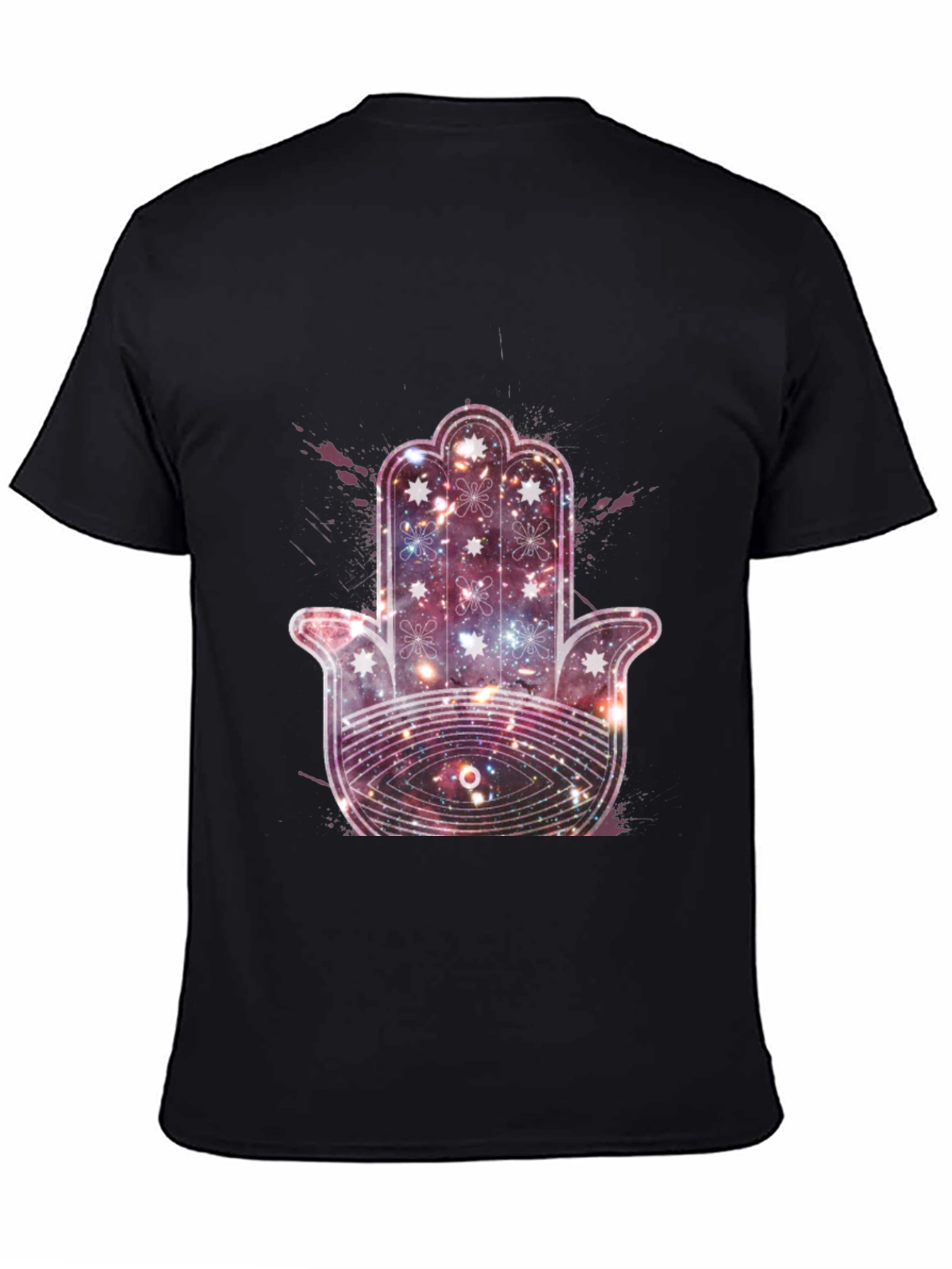 Galaxy Hamsa Hand Graphic Tee - Cosmic Protection