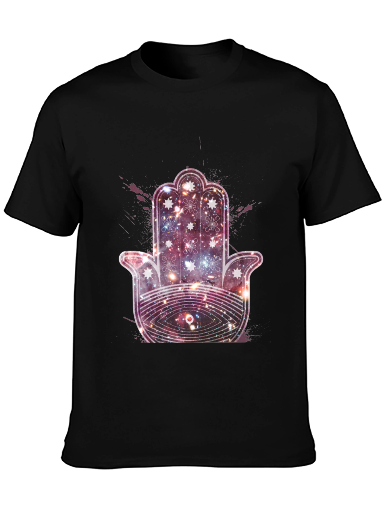 Galaxy Hamsa Hand Graphic Tee - Cosmic Protection