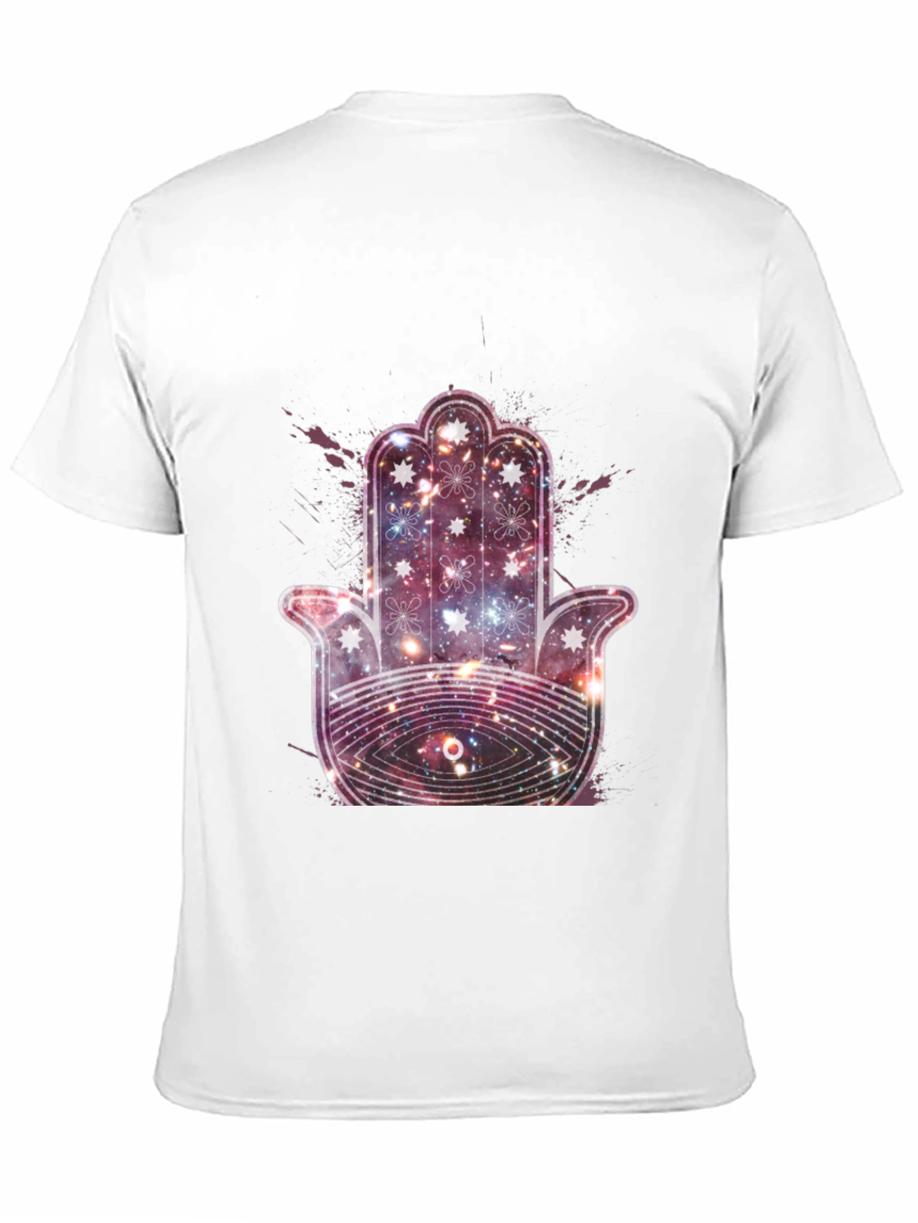 Galaxy Hamsa Hand Graphic Tee - Cosmic Protection