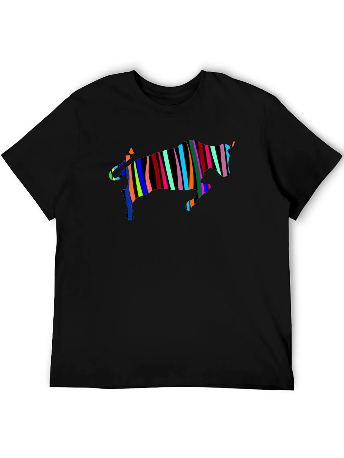Striped Bull Graphic Black Tee