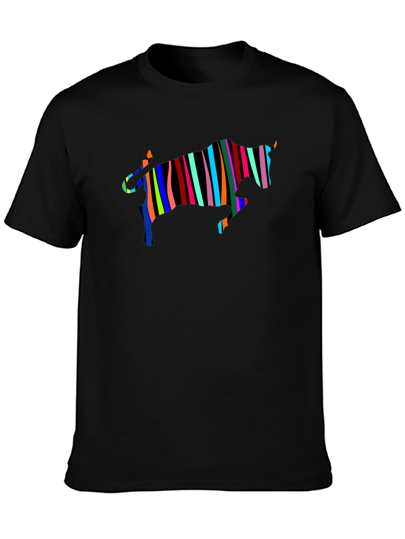 Striped Bull Graphic Black Tee