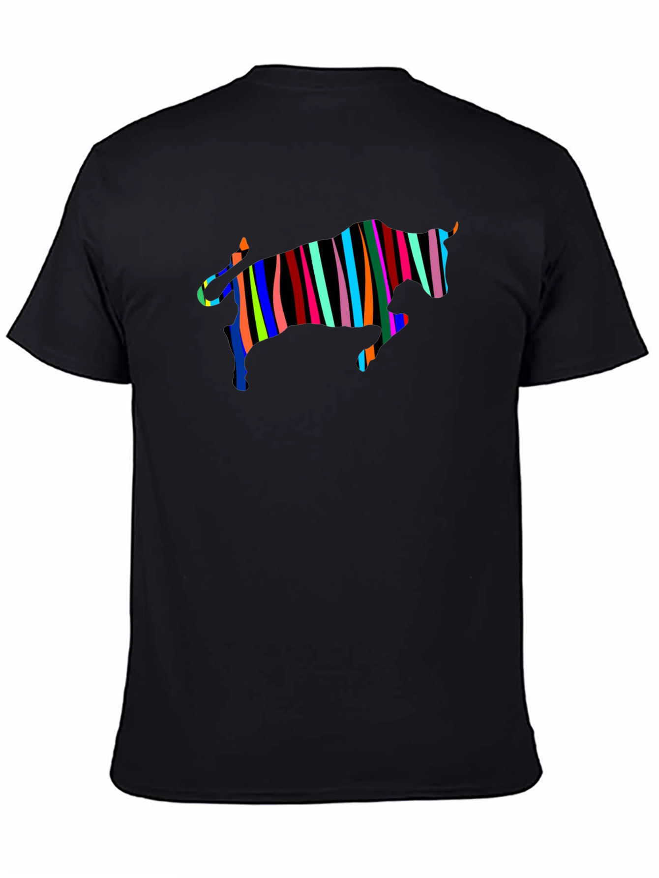 Striped Bull Graphic Black Tee