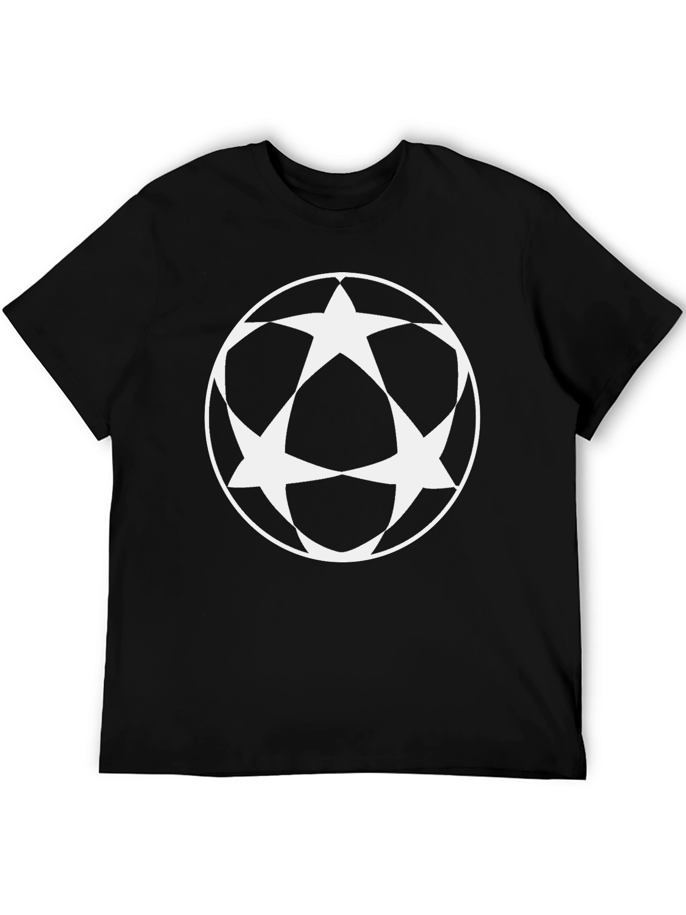 Geometric Star Circle Graphic Tee - Black