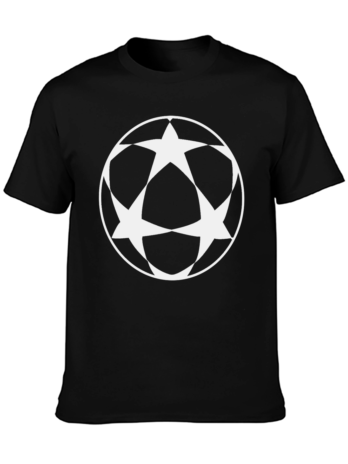 Geometric Star Circle Graphic Tee - Black