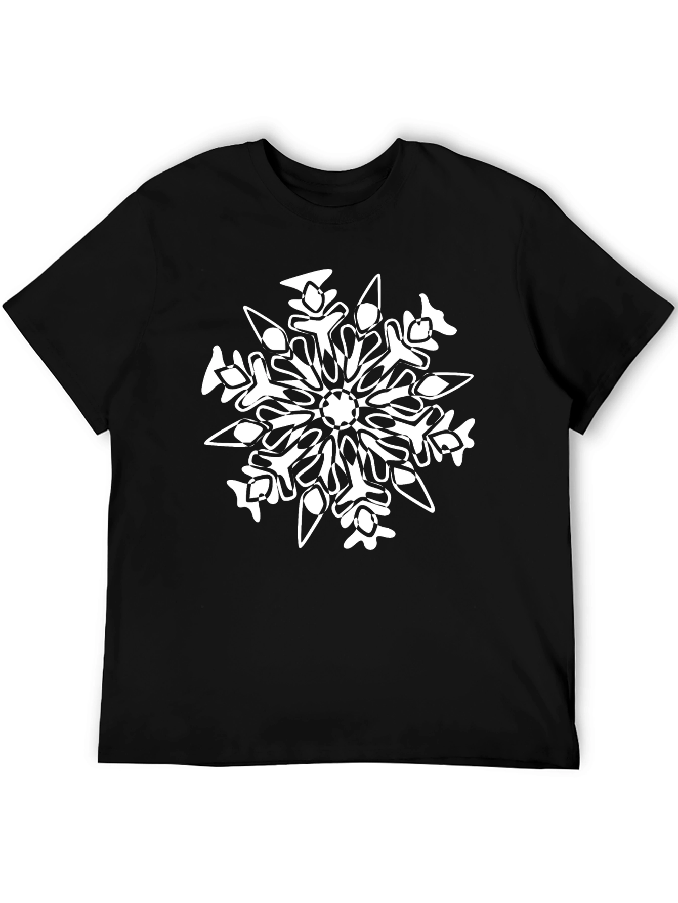 Snowflake Graphic Tee - Stylish Black Cotton Shirt