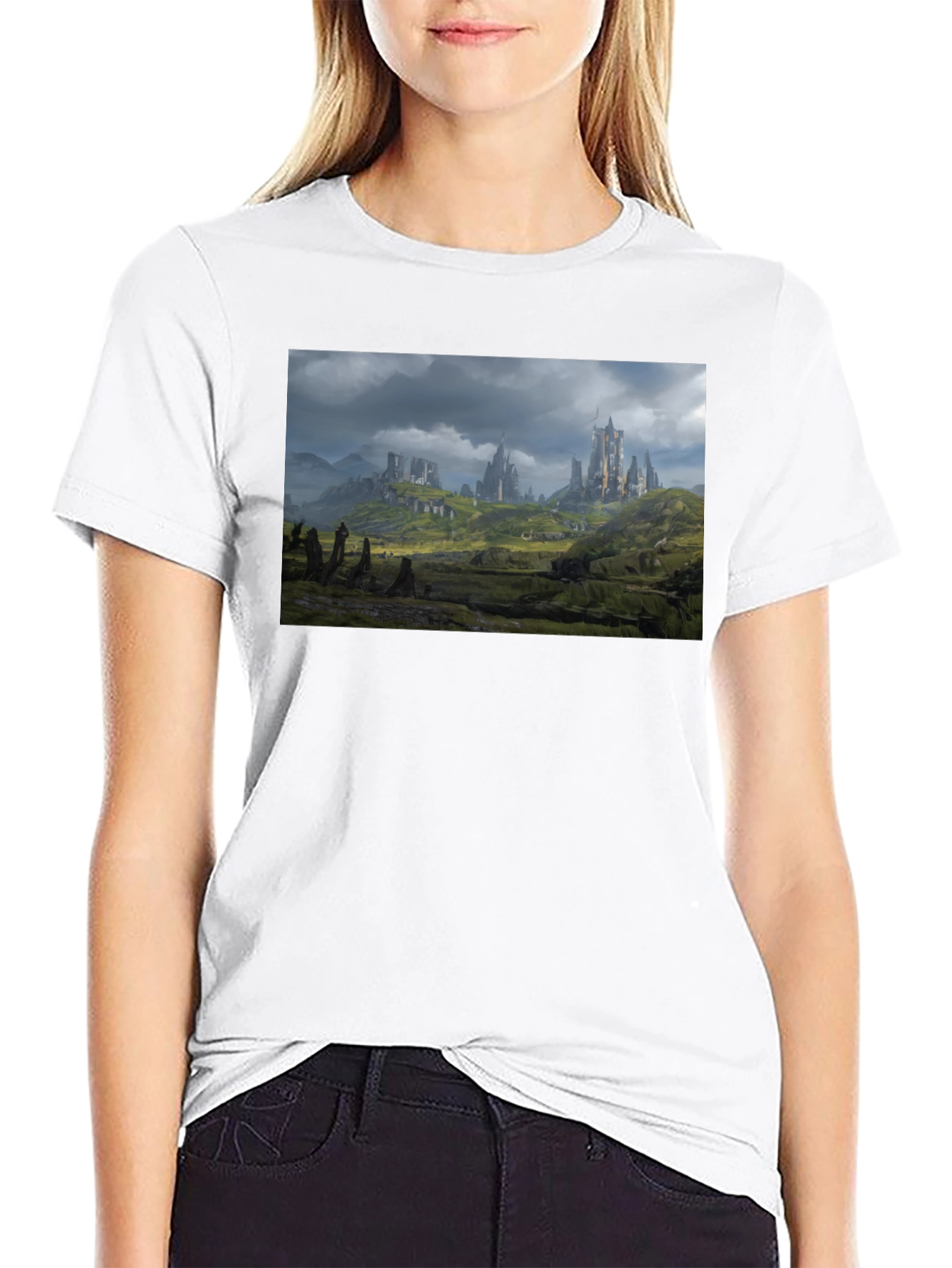 Fantasy Castle T-Shirt - Black Cotton Tee