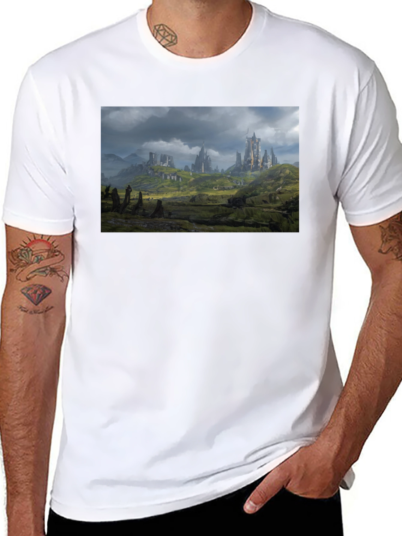 Fantasy Castle T-Shirt - Black Cotton Tee