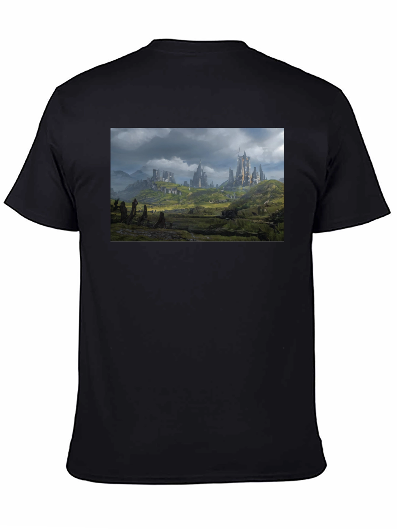 Fantasy Castle T-Shirt - Black Cotton Tee