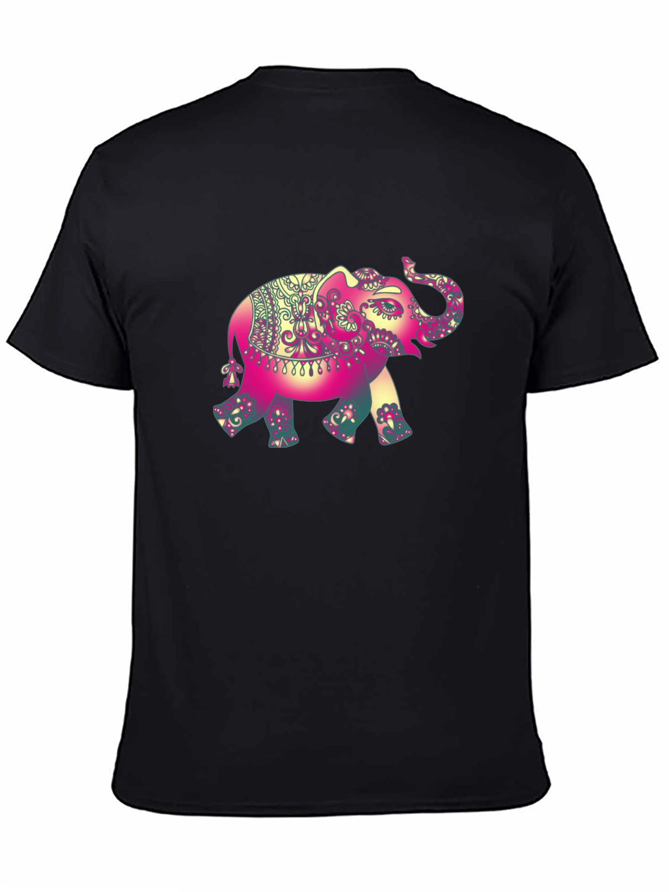 Elephant Graphic Tee - Stylish Mens Black T-Shirt