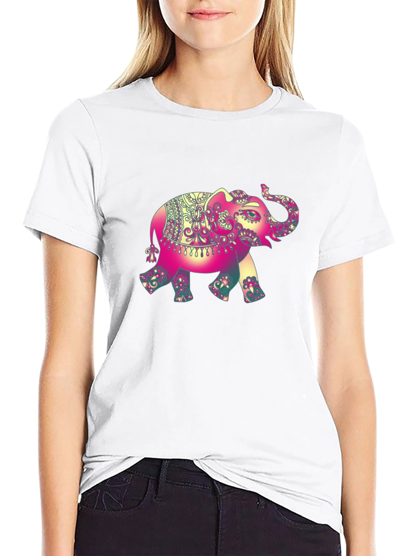 Elephant Graphic Tee - Stylish Mens Black T-Shirt