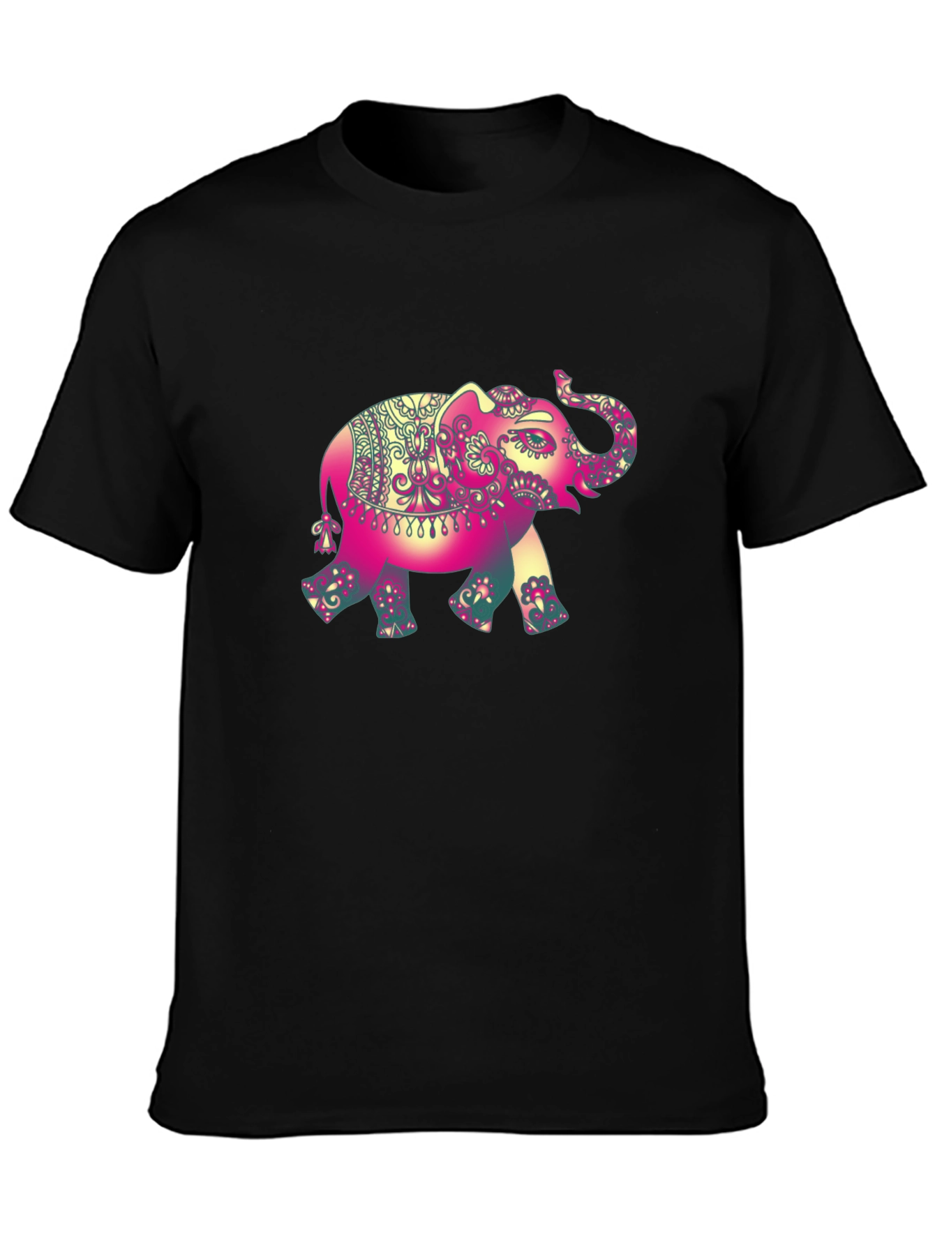 Elephant Graphic Tee - Stylish Mens Black T-Shirt