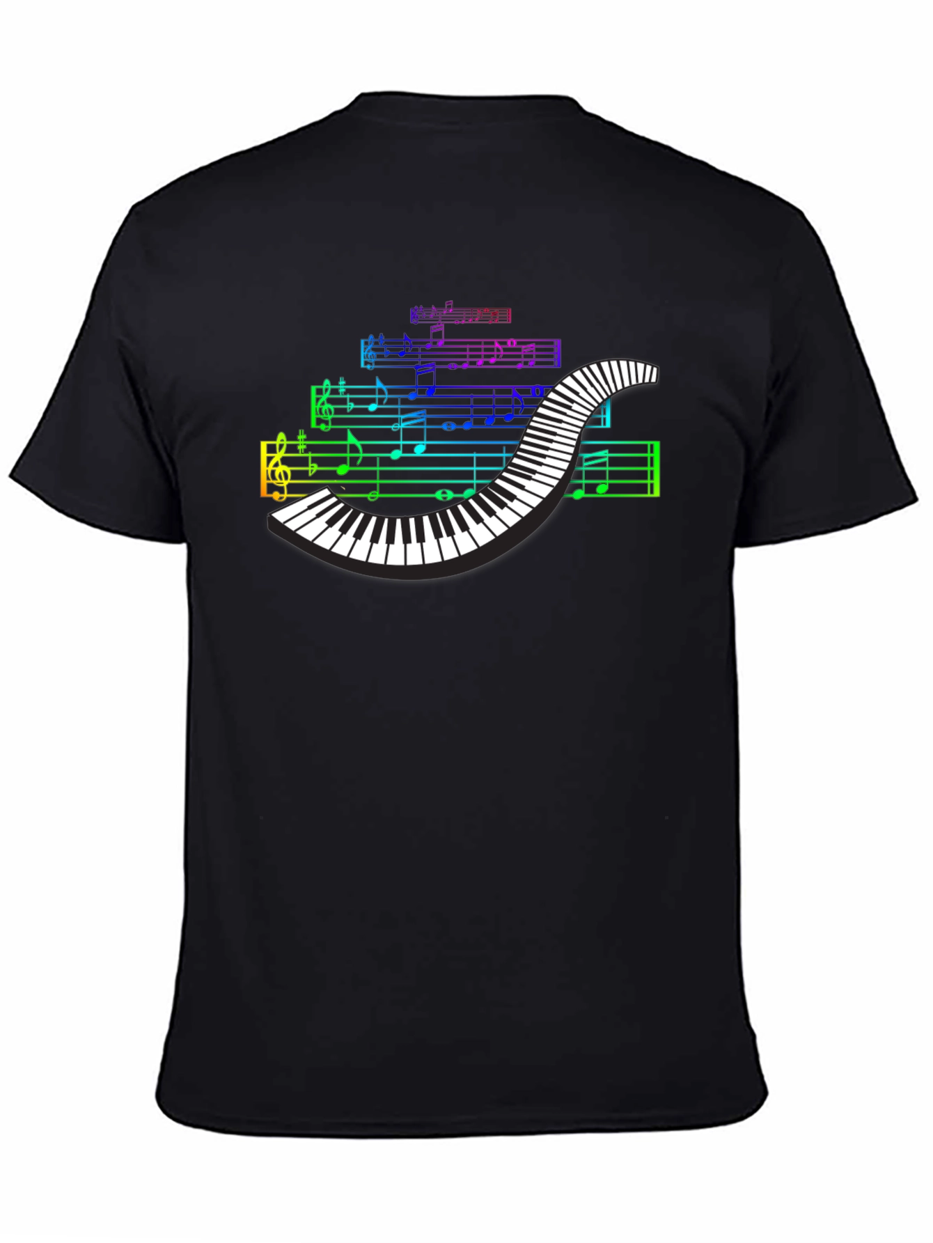 Rainbow Piano Keys Music Notes T-Shirt