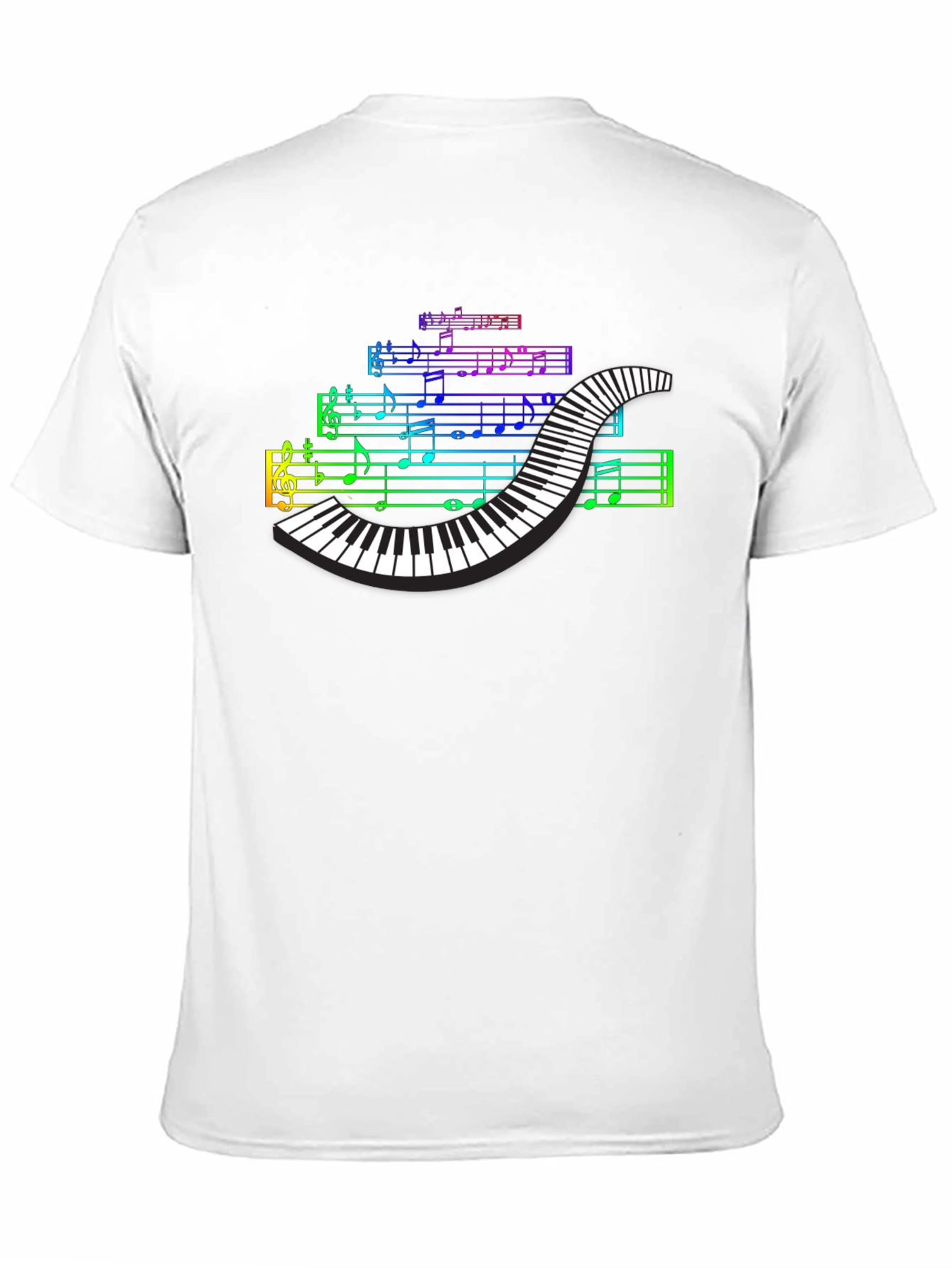 Rainbow Piano Keys Music Notes T-Shirt