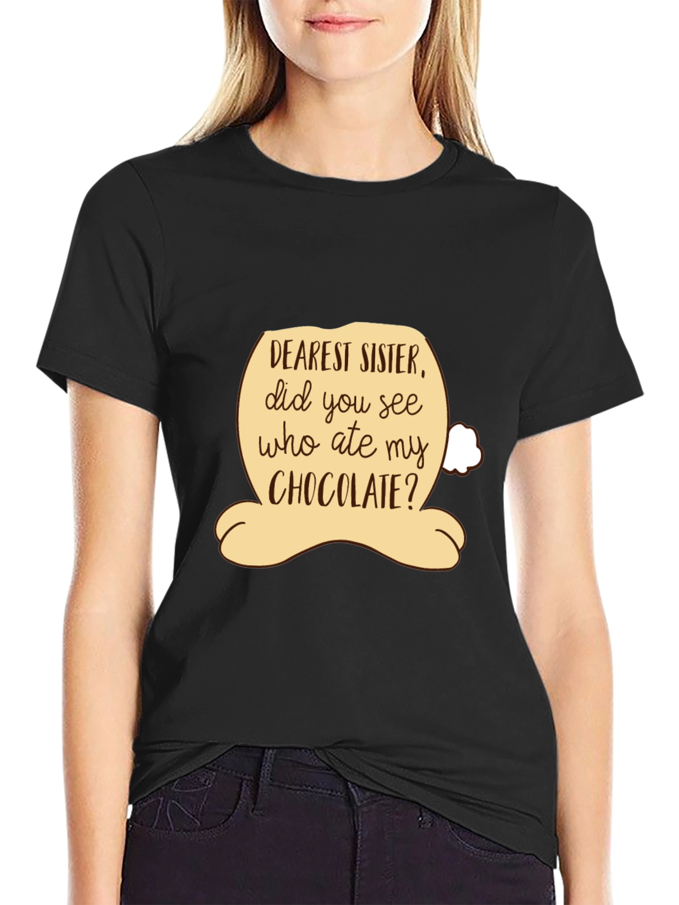 Dearest Sister Chocolate Humor Graphic T-Shirt