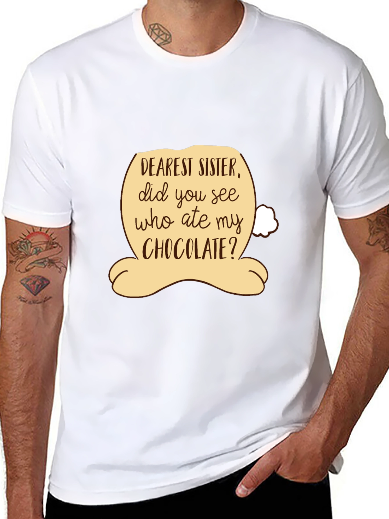 Dearest Sister Chocolate Humor Graphic T-Shirt