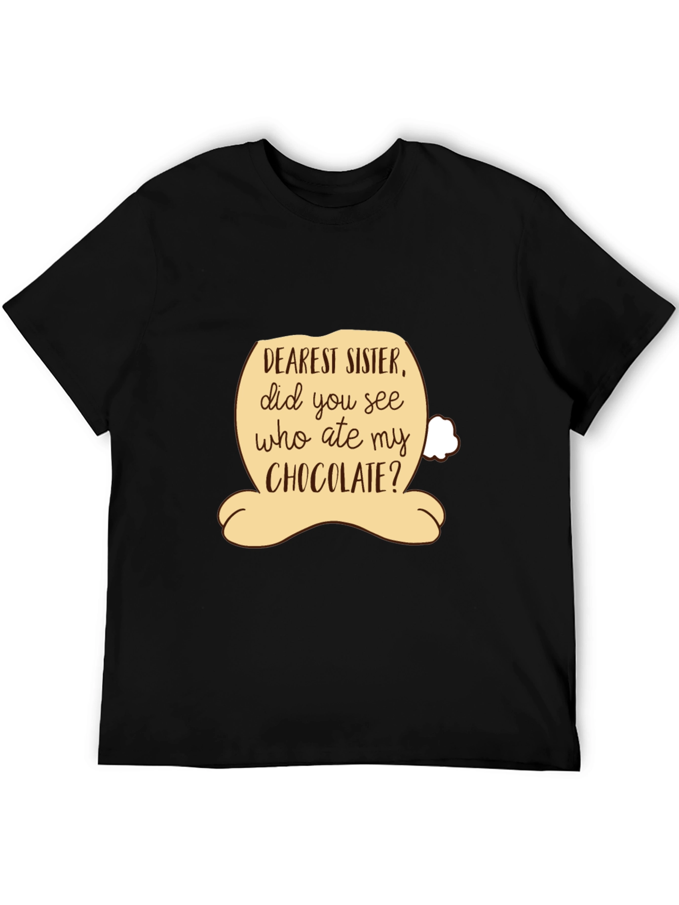 Dearest Sister Chocolate Humor Graphic T-Shirt