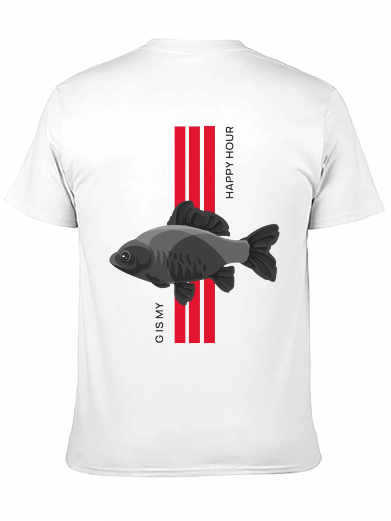 Black G is My Happy Hour Fish Graphic Tee