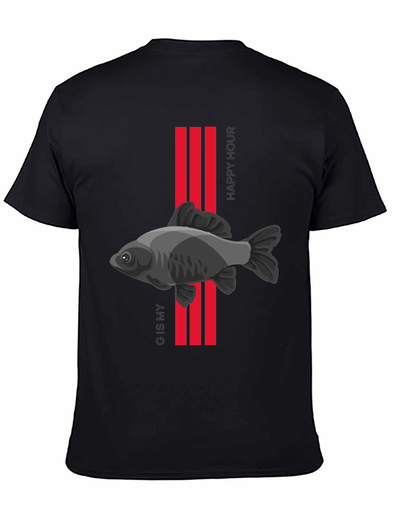 Black G is My Happy Hour Fish Graphic Tee