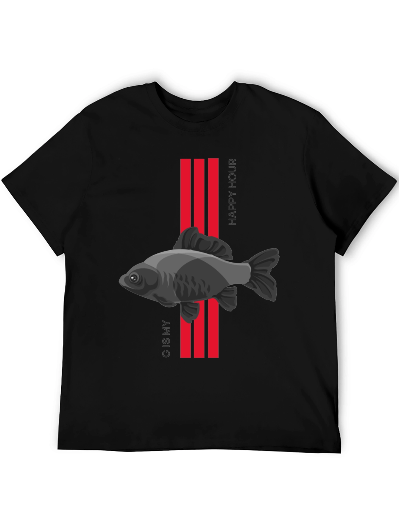 Black G is My Happy Hour Fish Graphic Tee