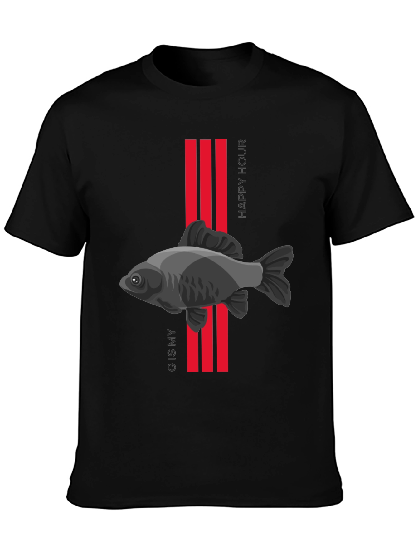 Black G is My Happy Hour Fish Graphic Tee