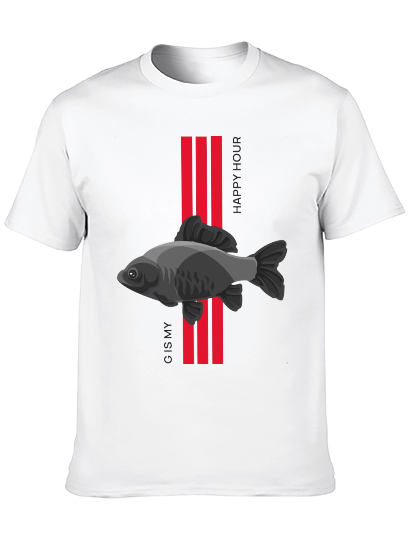 Black G is My Happy Hour Fish Graphic Tee