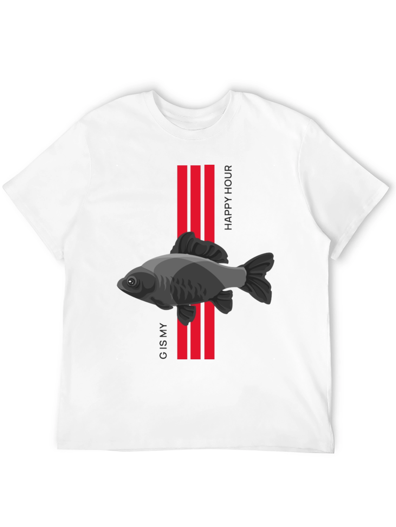 Black G is My Happy Hour Fish Graphic Tee