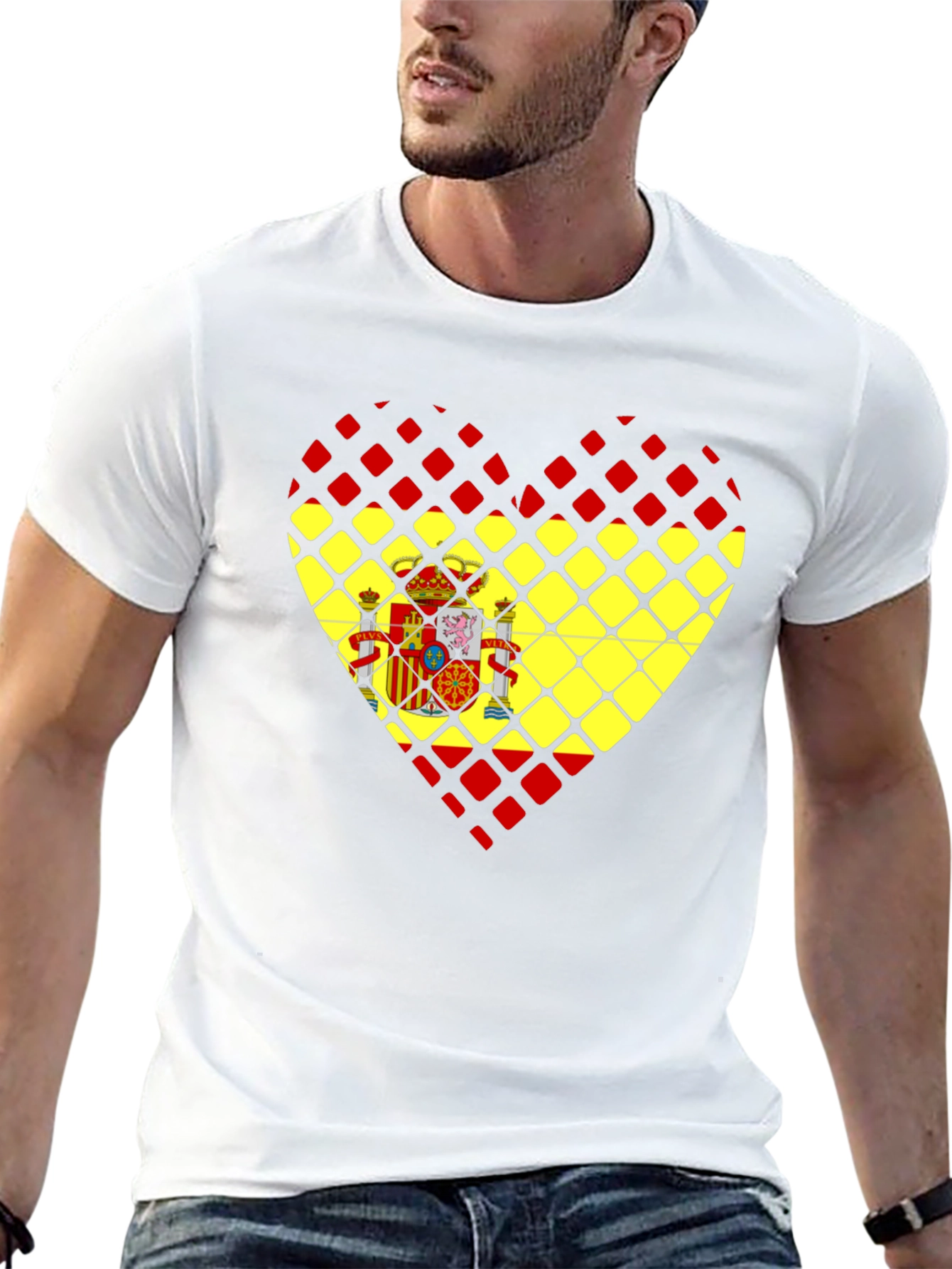 Spanish Flag Heart Graphic T-Shirt
