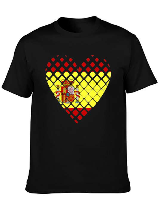 Spanish Flag Heart Graphic T-Shirt