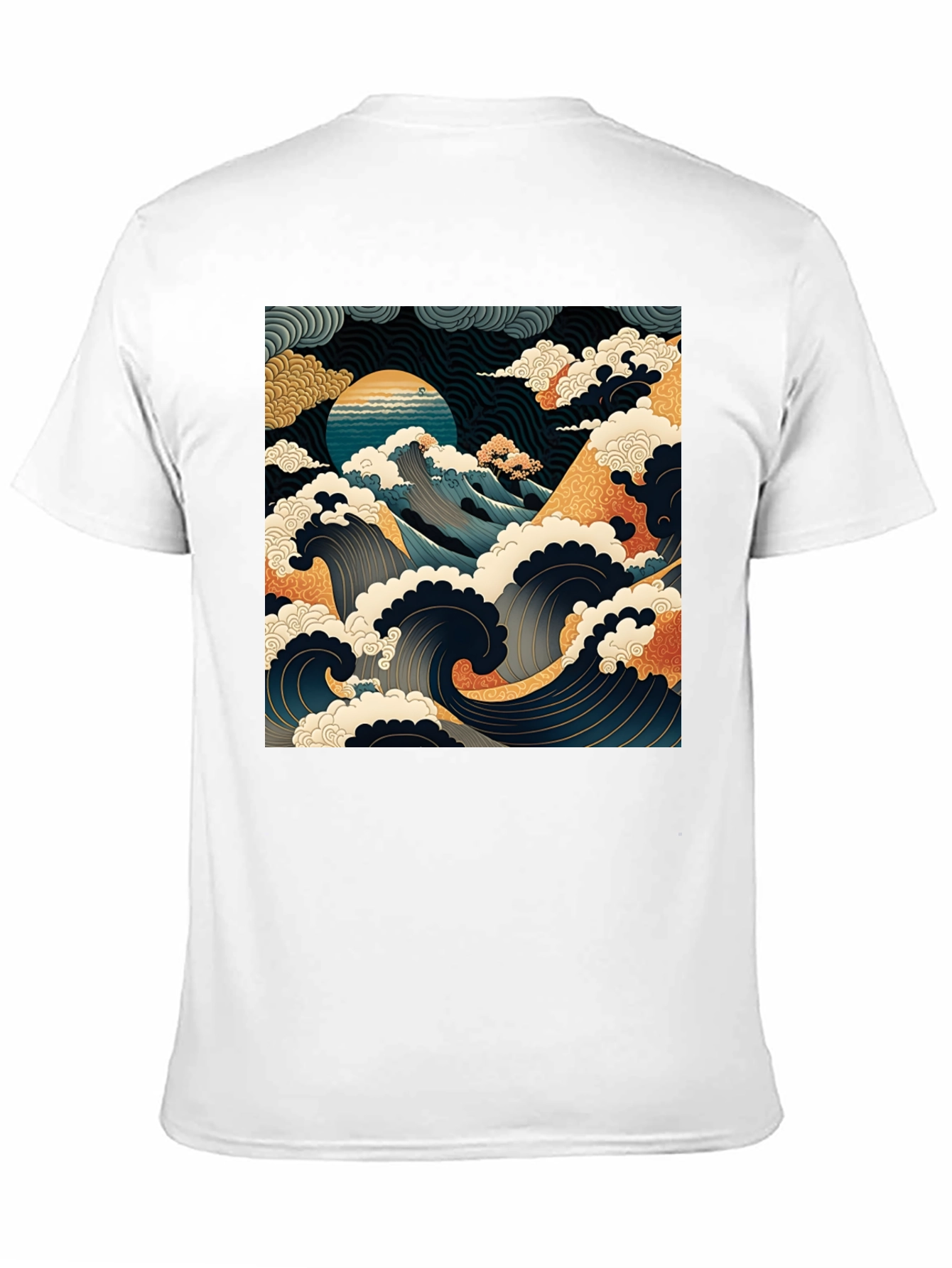 Great Wave Graphic Tee - Black Cotton T-Shirt