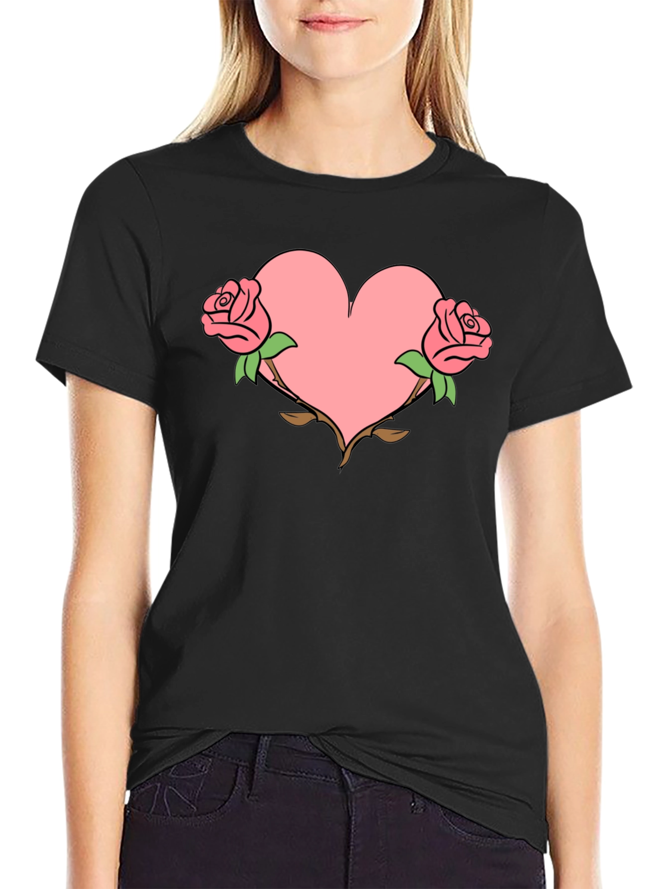 Heart & Roses Graphic T-Shirt