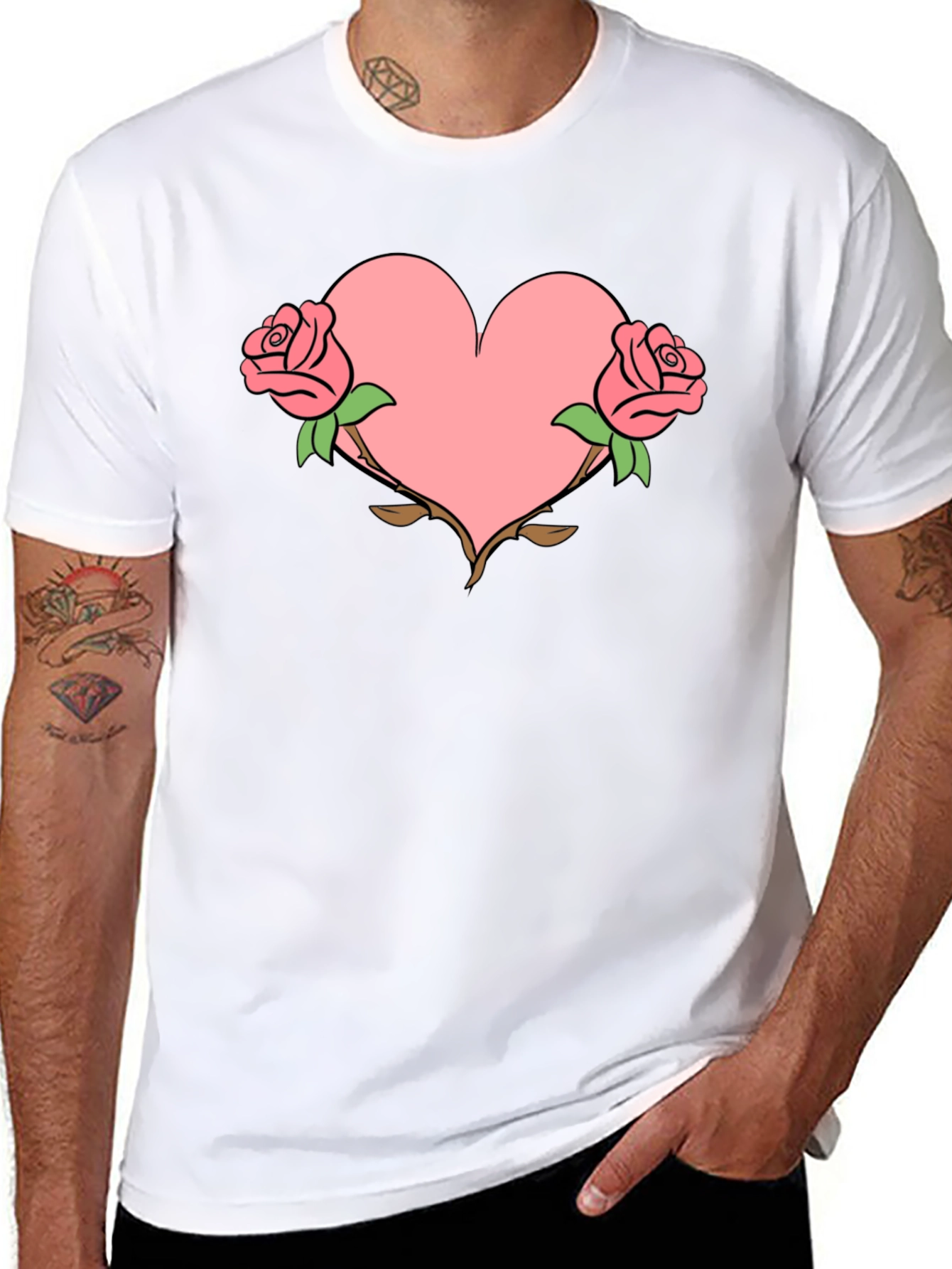 Heart & Roses Graphic T-Shirt