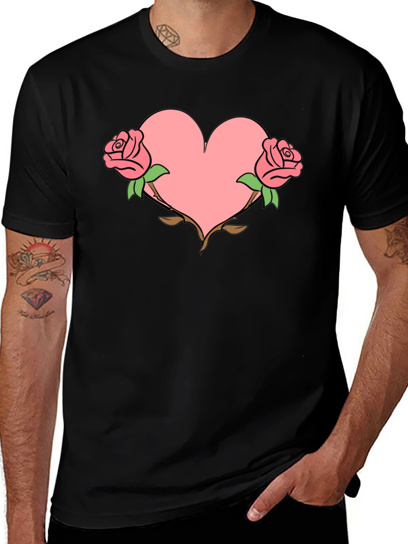 Heart & Roses Graphic T-Shirt