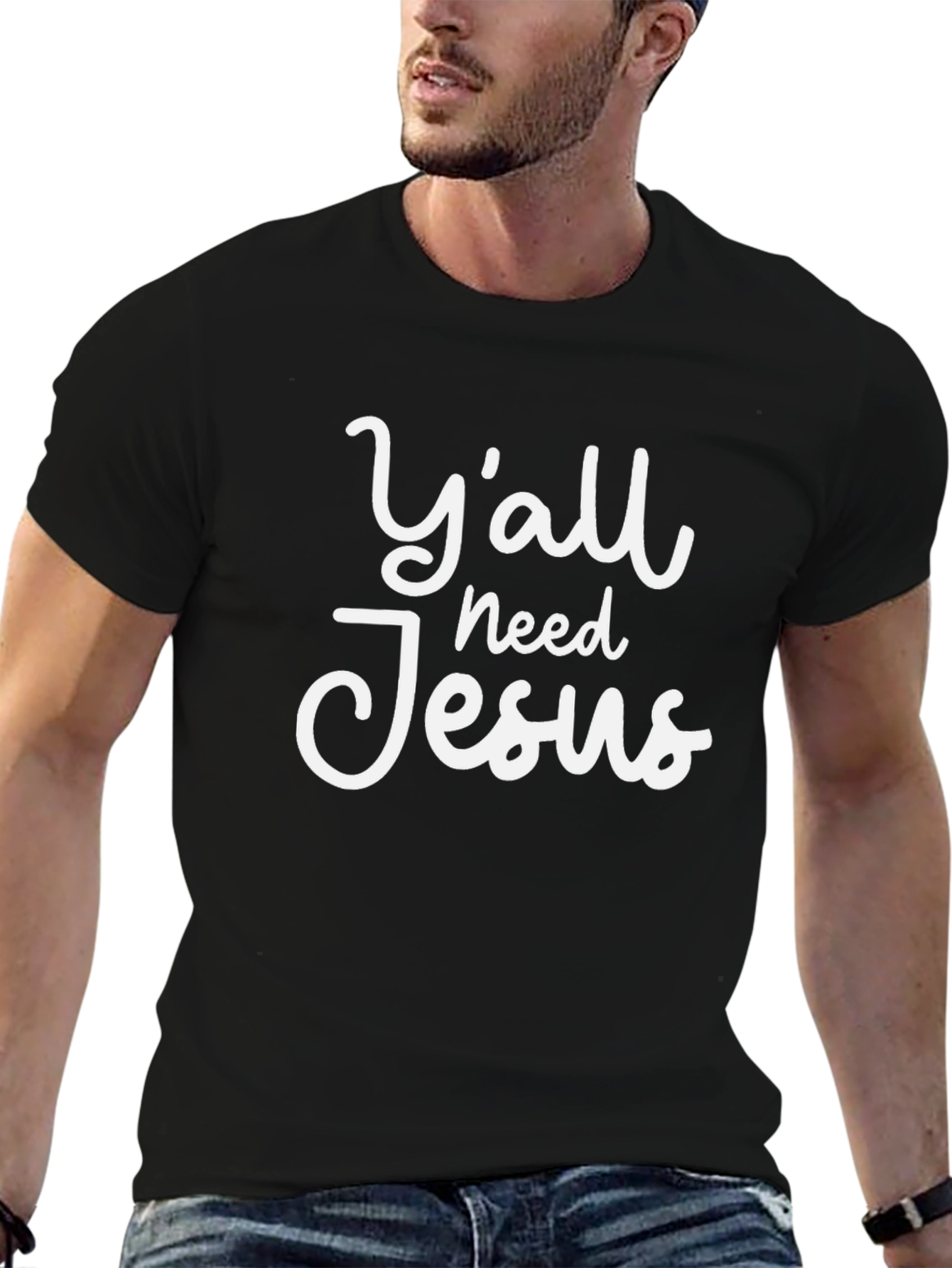 Yall Need Jesus T-Shirt Black Graphic Tee