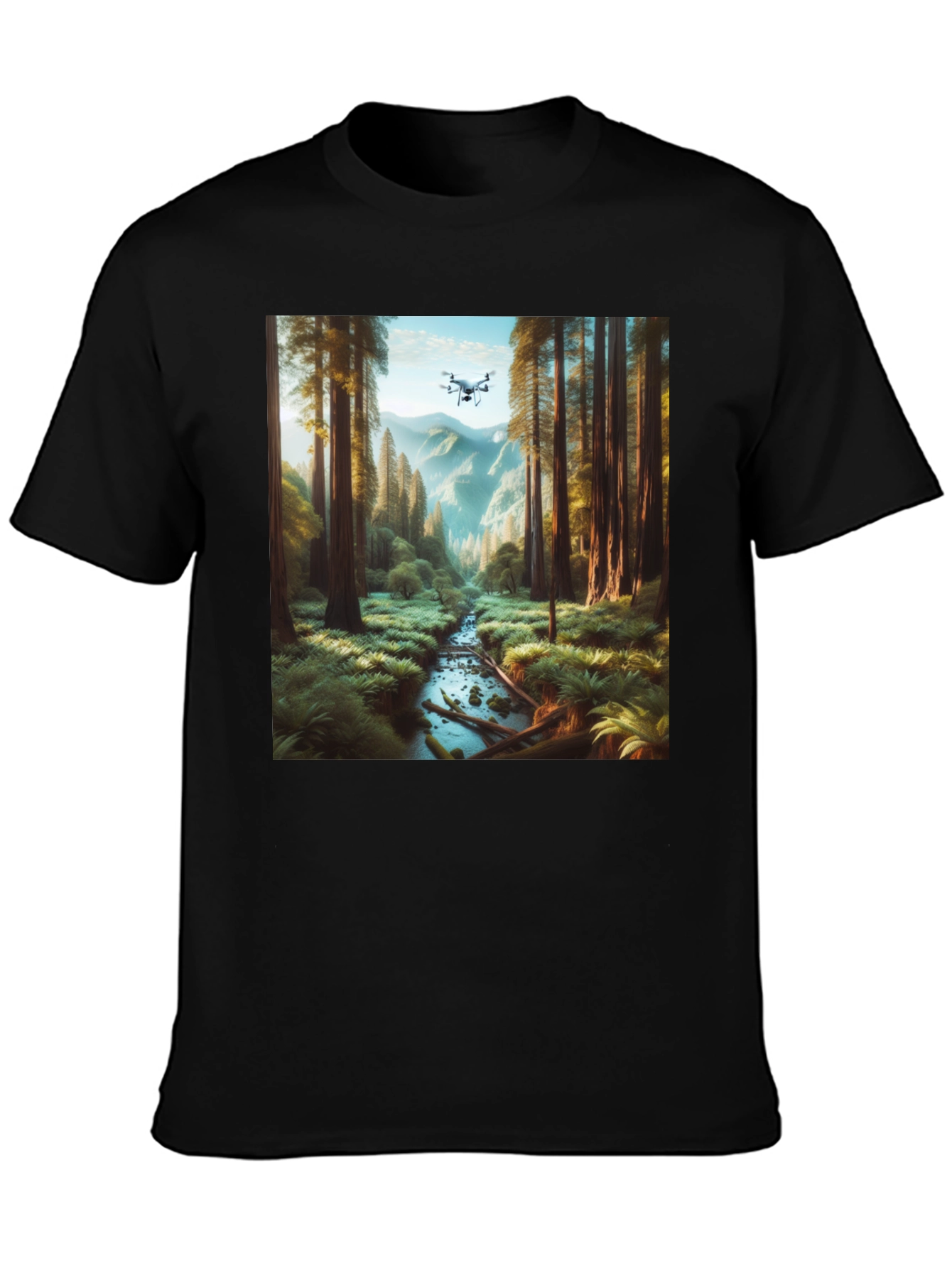 Drone Vista Tee - Nature & Tech Fusion